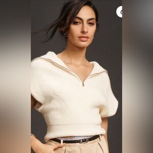 Anthropologie Maeve Off-White Cowl Neck Sweater EUC